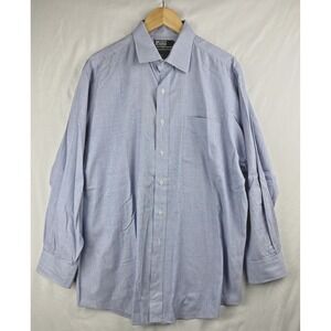 Polo‎ Ralph Lauren Shirt Vintage 17 33 34 Blue Button Long Sleeve Durham